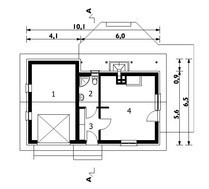 Архитектурный проект здания с гаражом и душем