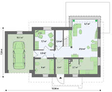 1,5-этажный дом с уютной террасой над гаражом