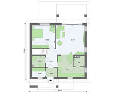 Мансардный проект дома с двухскатной крышей