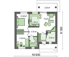 Экономный проект малогабаритного коттеджа