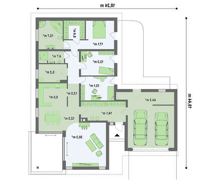 Проект коттеджа с гаражом в скандинавском стиле