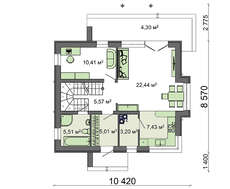 Проект симпатичного дома 8 на 9 с мансардой