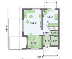 Загородный дом с тремя спальнями на мансардном этаже
