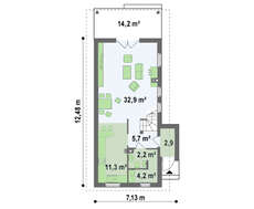 Проект двухэтажного небольшого дома, адаптированного под узкий участок