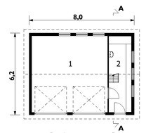 Гараж на 2 машины с небольшой мансардой
