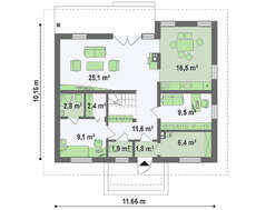 Классический проект загородного дома 10 на 12
