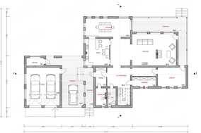 Проект роскошного двухэтажного коттеджа в стиле ранчо