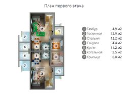 Проект роскошного таунхауса с просторной гостиной