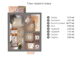 Современный двухэтажный дом с кухней-студией