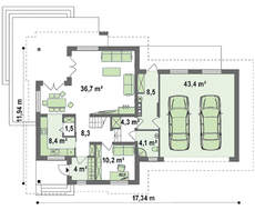 Проект просторного дома с мансардой для большой семьи