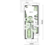 Проект особняка с гаражом для узкого участка