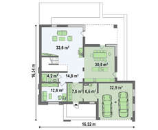 Проект небольшого особняка с гаражом на 2 машины