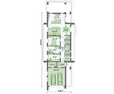 Стильный современный коттедж для узкого участка