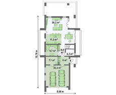 Стильный современный коттедж 210 m² для узкого участка