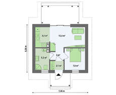 Проект летнего домика 35 m²