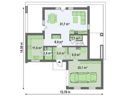 Проект стильного современного дома с мансардой