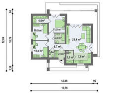 Проект небольшого одноэтажного коттеджа с плоской кровлей