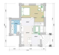 Проект для строительства уютного домика 70 m²