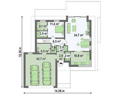 Проект двухэтажного коттеджа площадью более 200 m²