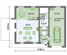 Двухэтажный коттедж в классическом стиле с элементами кубизма