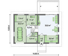 Дом в классическом стиле со вторым светом в кухне-студии