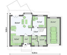 Проект двухэтажного загородного дома 9 на 14