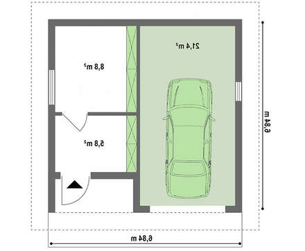Гараж на одну машину с хозпомещением и чердаком