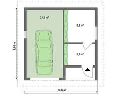 Гараж на одну машину с хозпомещением и чердаком
