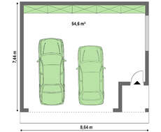 Минималистичный проект гаража на два авто