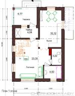 Интересный особняк на два этажа с двускатной крышей