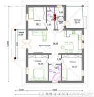 Красивый одноэтажный коттедж для небольшого участка