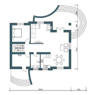 Изысканного загородный коттедж необычной формы