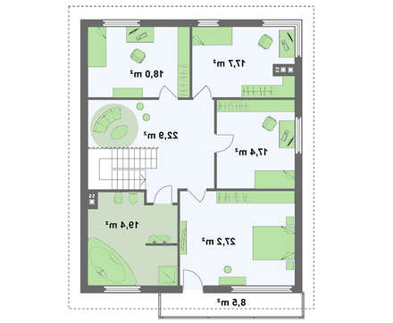 Проект двухэтажного дома с подвалом и спортзалом