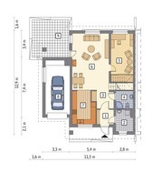 Современный проект таунхауса с гаражом на одно авто