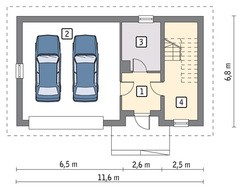 Проект гаража с просторным жилым помещением