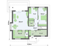 Проект дома с дополнительными спальнями на первом этаже