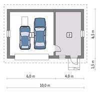Просторный гараж с нежилым помещением