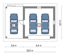 Вместительный гараж с навесом на три авто