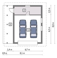 Капитальный гараж на 2 авто с навесом
