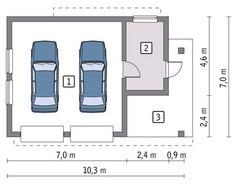 Аккуратный гараж на 2 авто