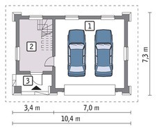 Гараж-замок на две машины с мансардой