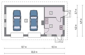 Гараж на 2 авто с интересной планировкой
