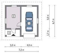 Гараж на 1 автомобиль с кирпичным декорированием