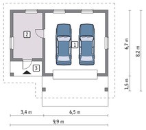 Гараж на 2 авто с нежилым помещением