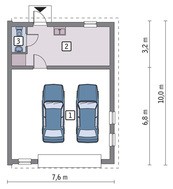 Гараж на две машины с односкатной крышей