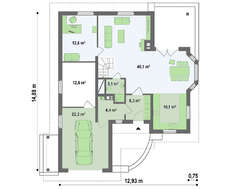 Проект мансардного дома с гаражом и эркером