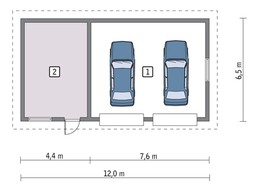 Большой гараж с жилой комнатой
