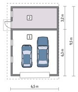 Большой гараж под односкатной крышей