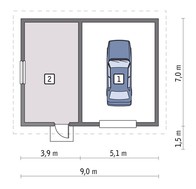 Аккуратный гараж на 1 машину