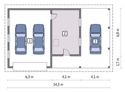Гараж на 2 машины с большим навесом